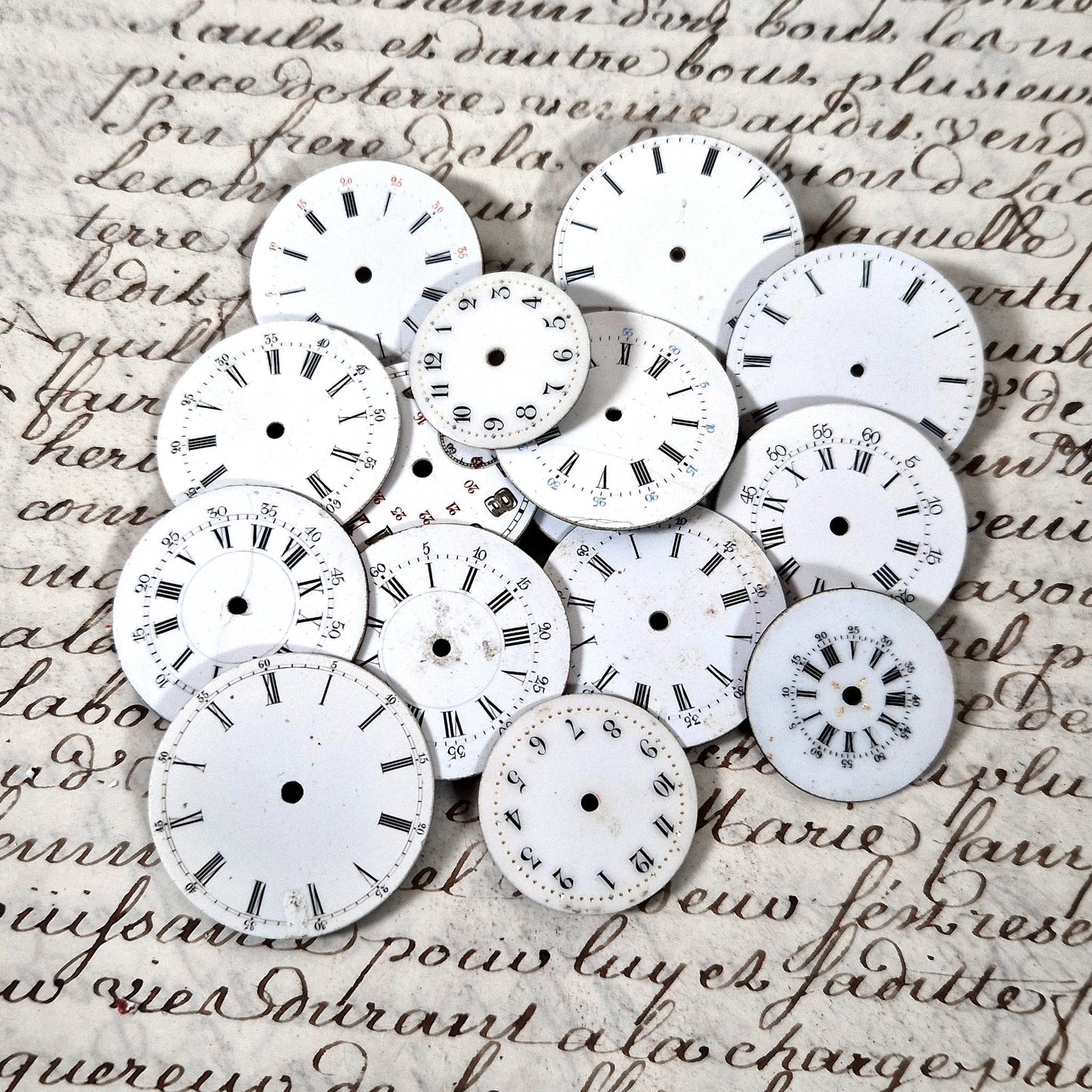 lot cadrans montres anciennes email xixe