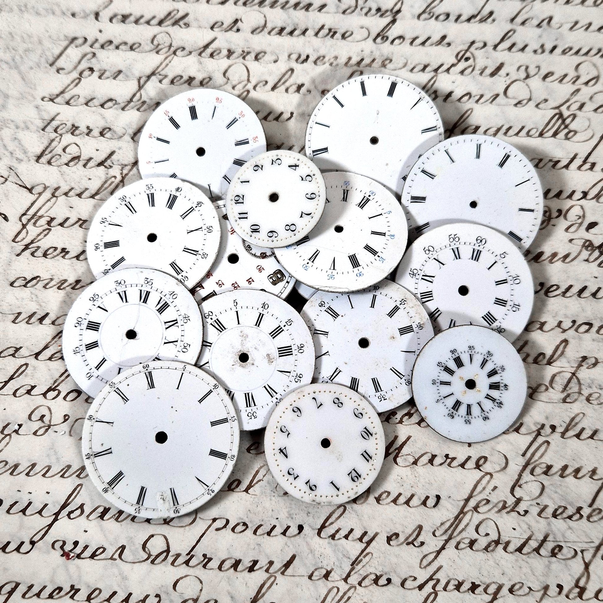 lot cadrans montres anciennes email xixe