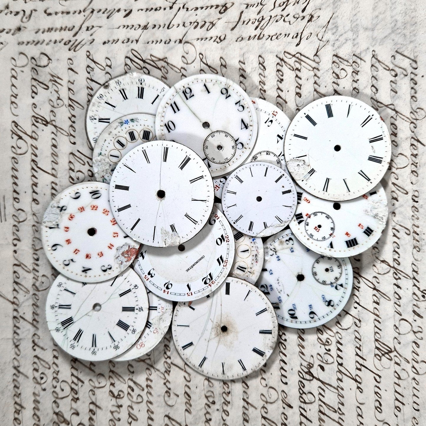 lot cadrans montres anciennes email