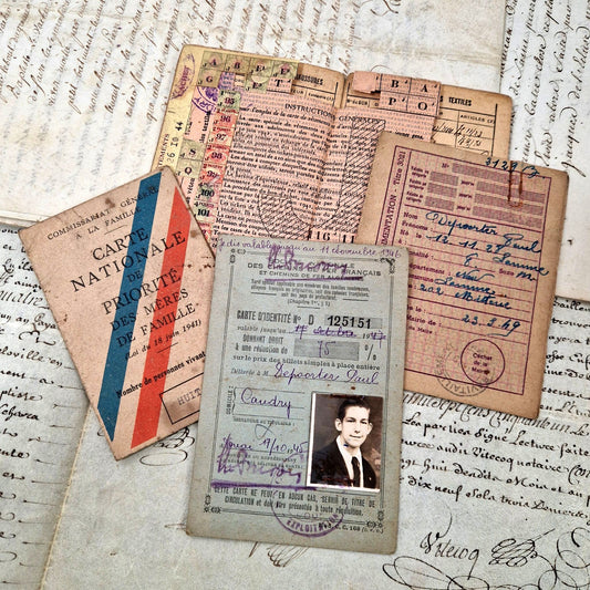 lot cartes rationnement 1940-1949