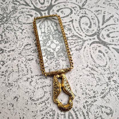 loupe ancienne laiton rectangulaire