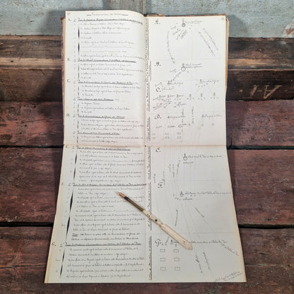 manuscrit ecole artillerie france 1903