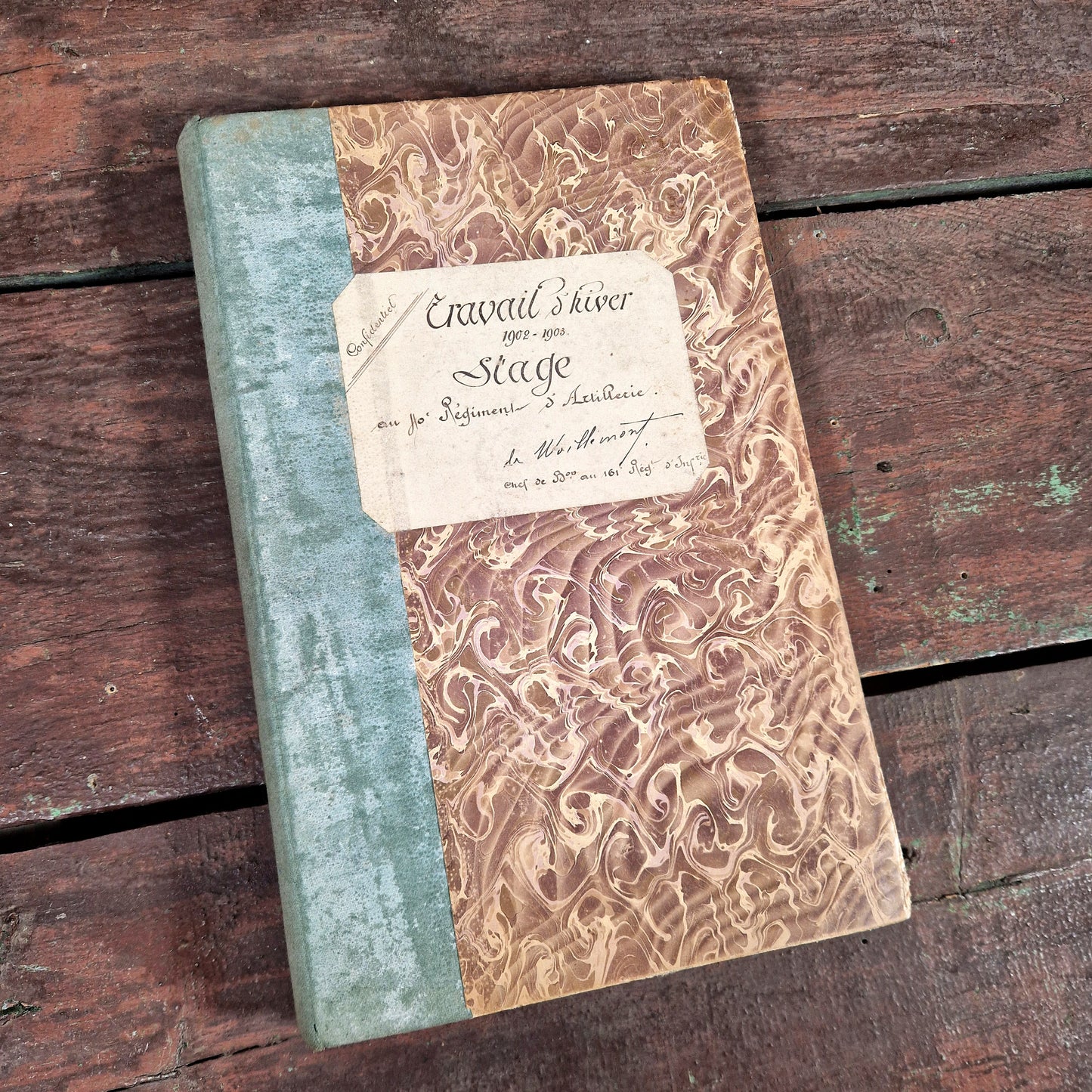 manuscrit militaire artillerie 1903