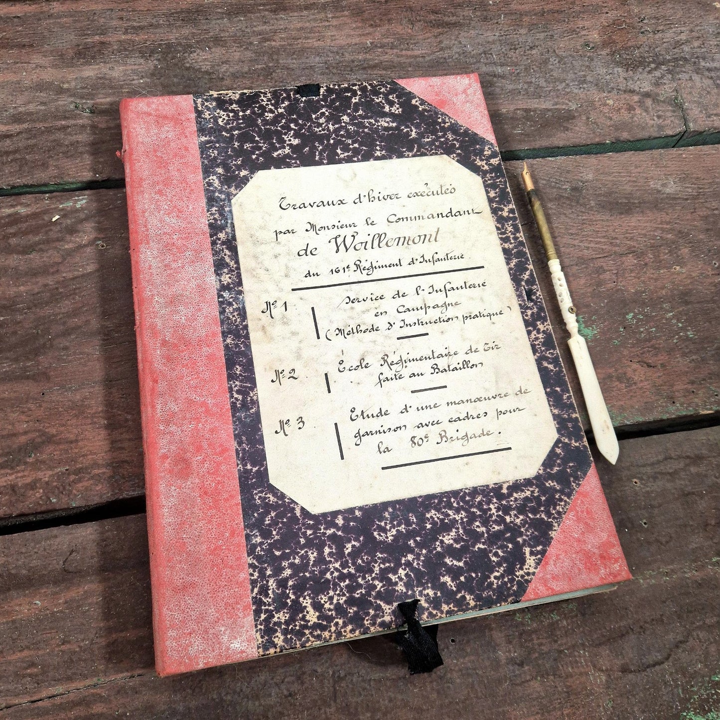 manuscrit militaire commandant de waillemont 1899