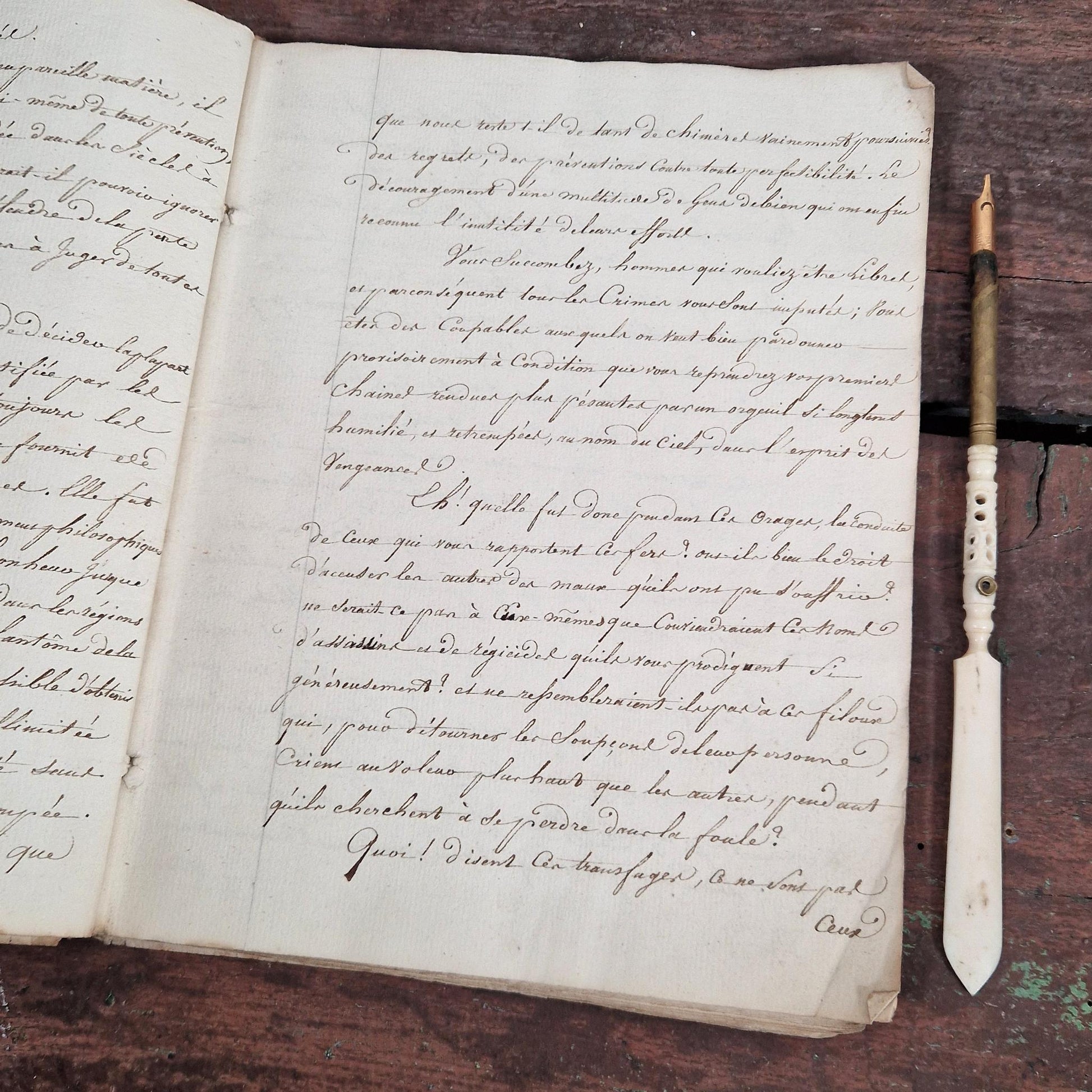 manuscrit politique restauration 1814