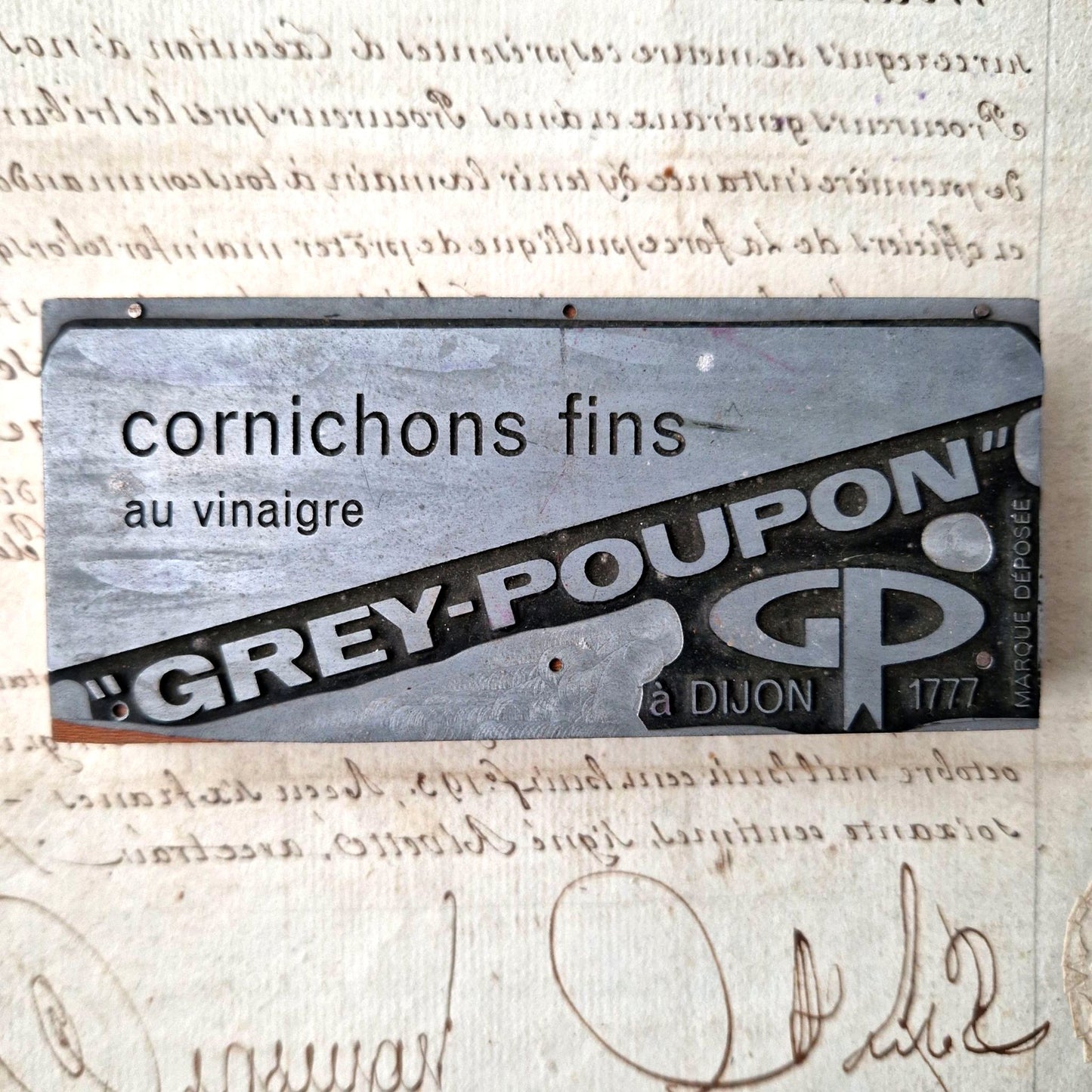 matrice impression Grey-poupon cornichons