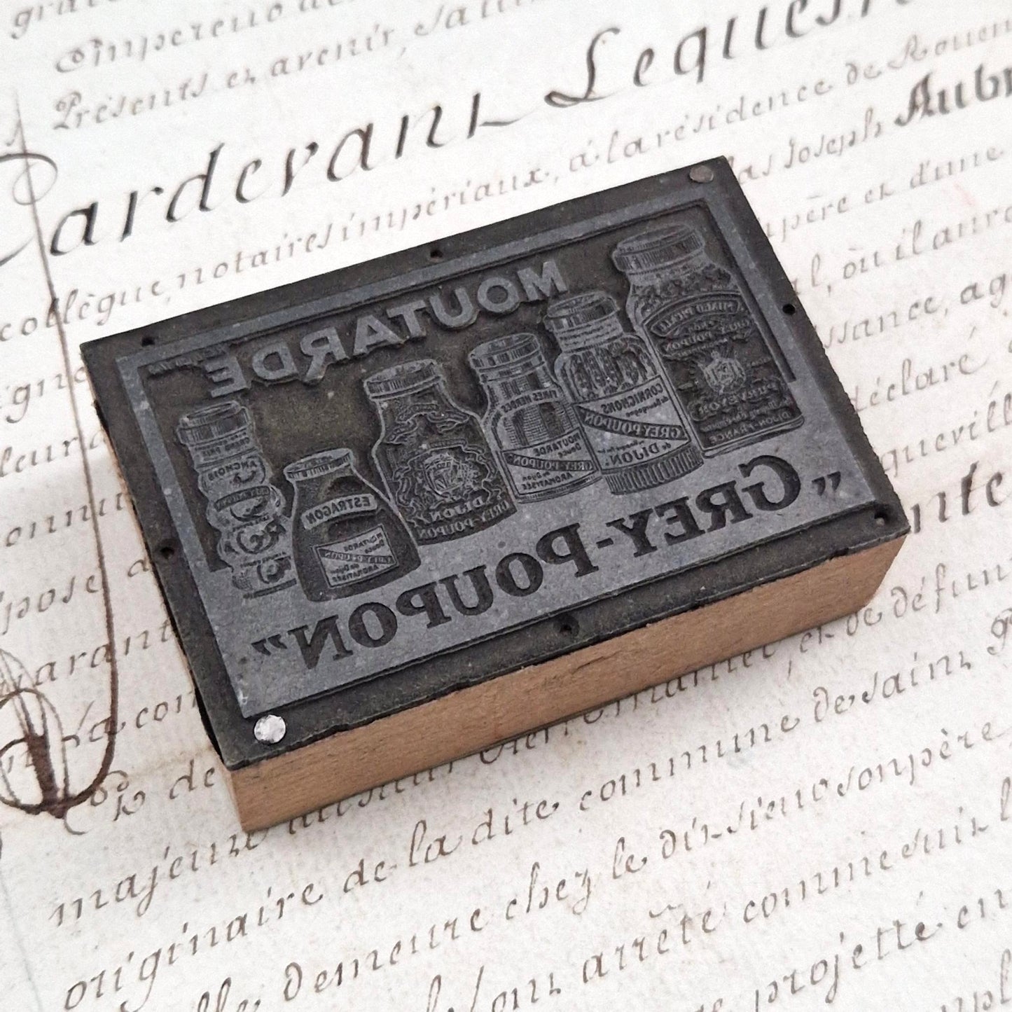 Tampon publicitaire ancien « Grey-Poupon Moutarde »