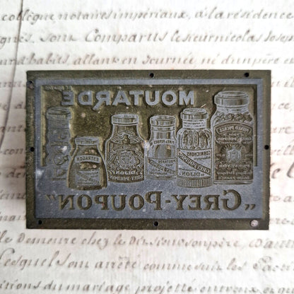 matrice impression typographique Grey-poupon