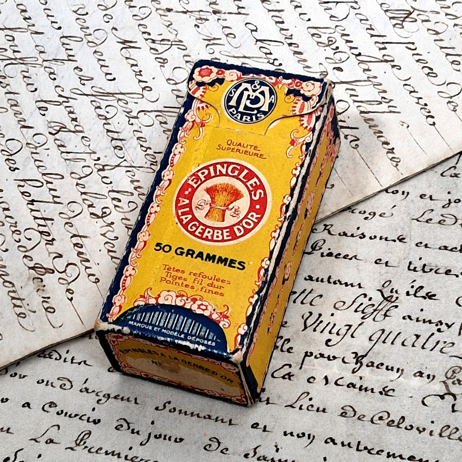 mercerie ancienne boite epingles 1930