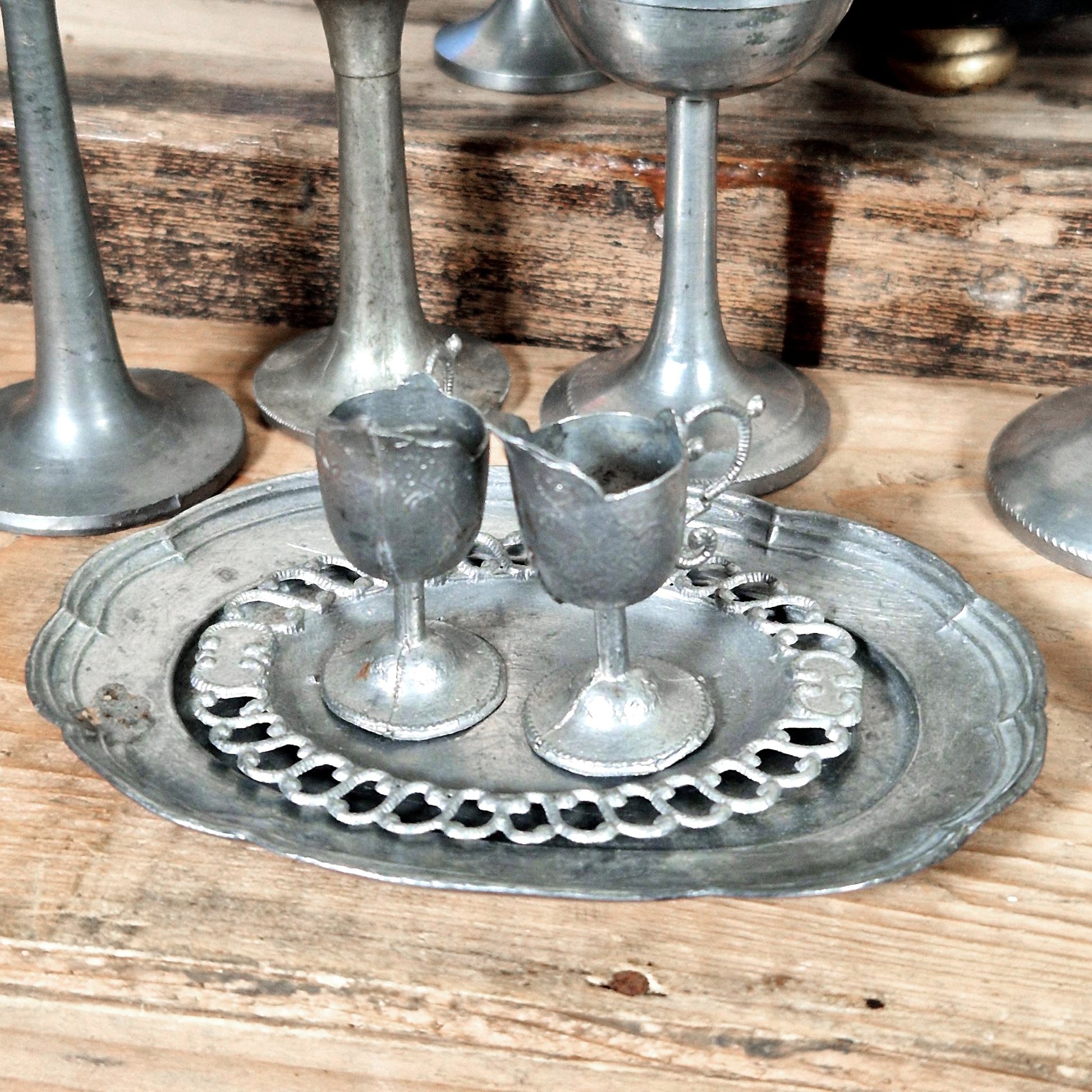 messe de poupee ancien etain