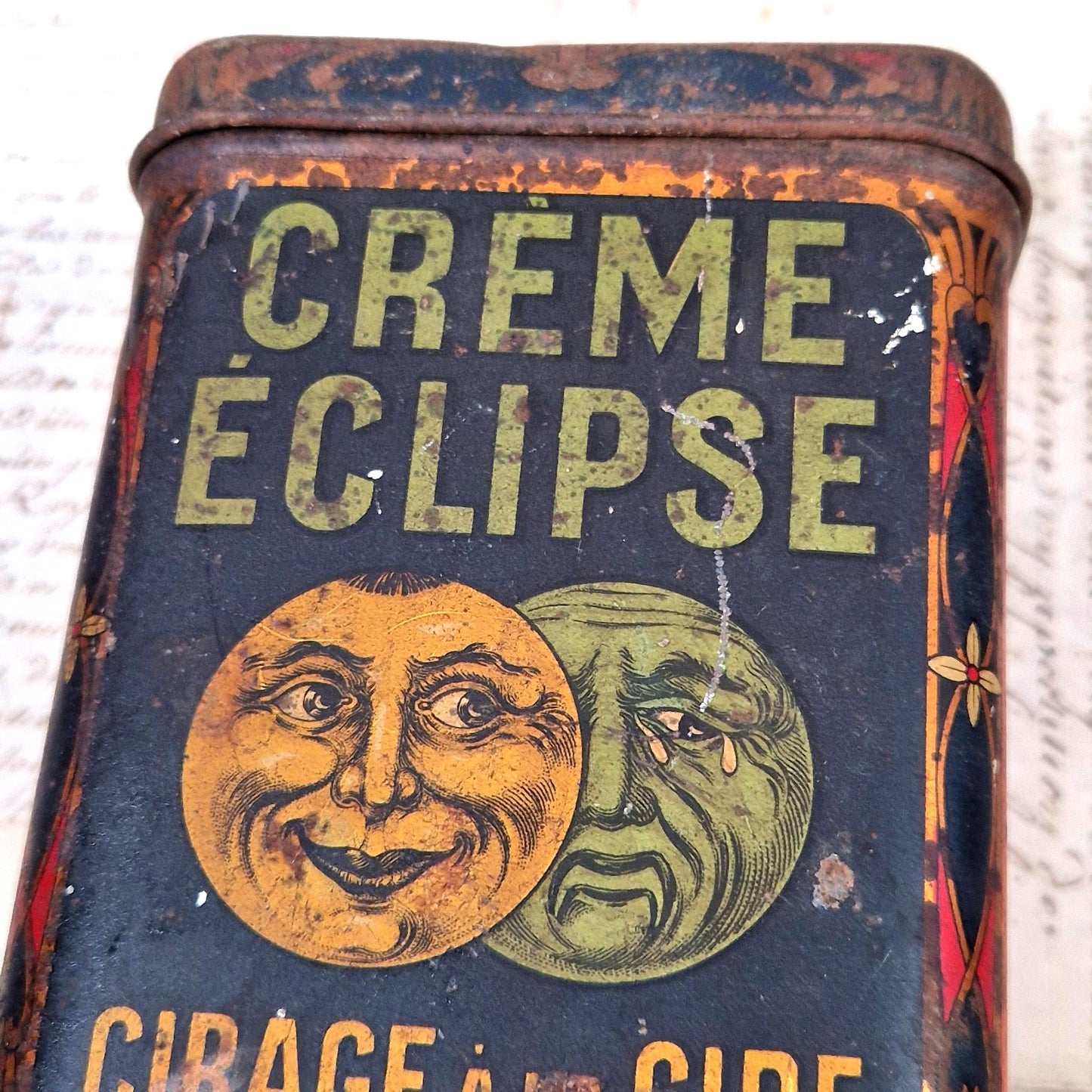 metal tin eclipse shoe polish 1910s