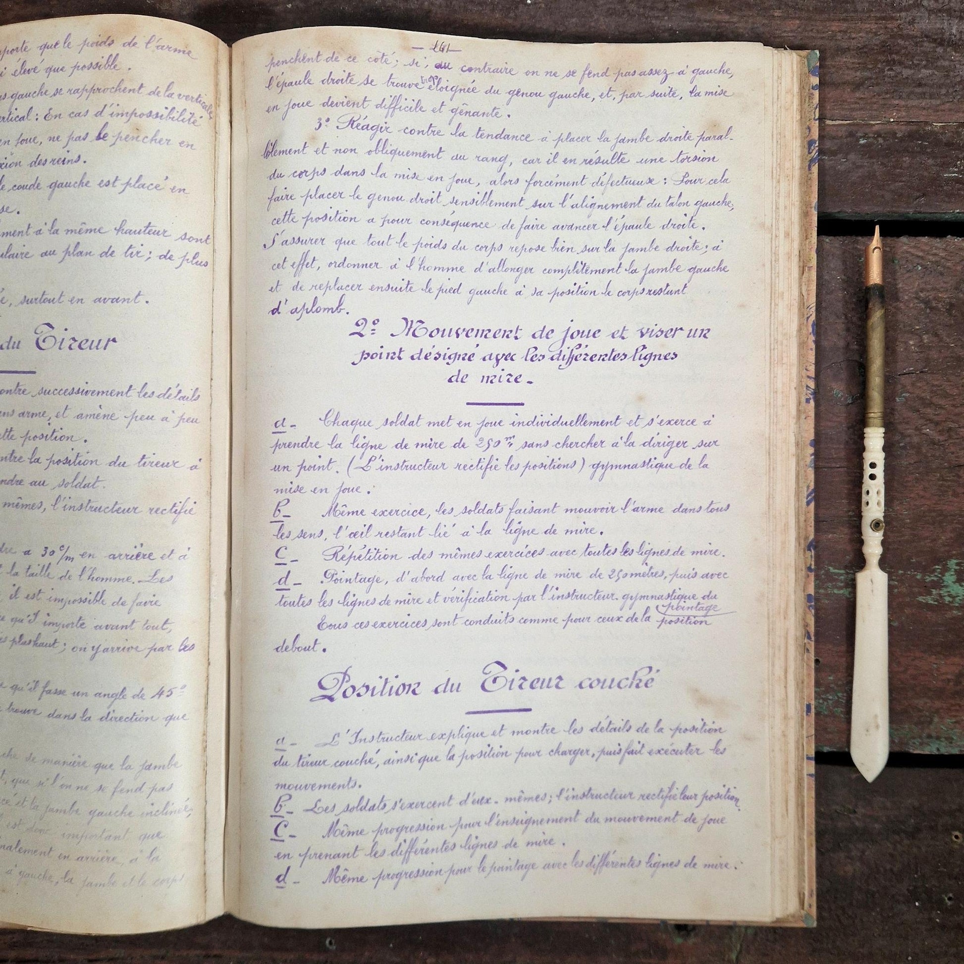 military manuscript french infantry 1903