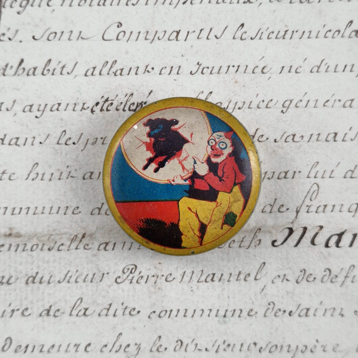 Antique miniature box of "Clown" cachou (cachou), circa 1900