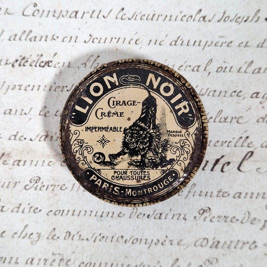 Mini shoe polish tin “Lion Noir – Paris-Montrouge”