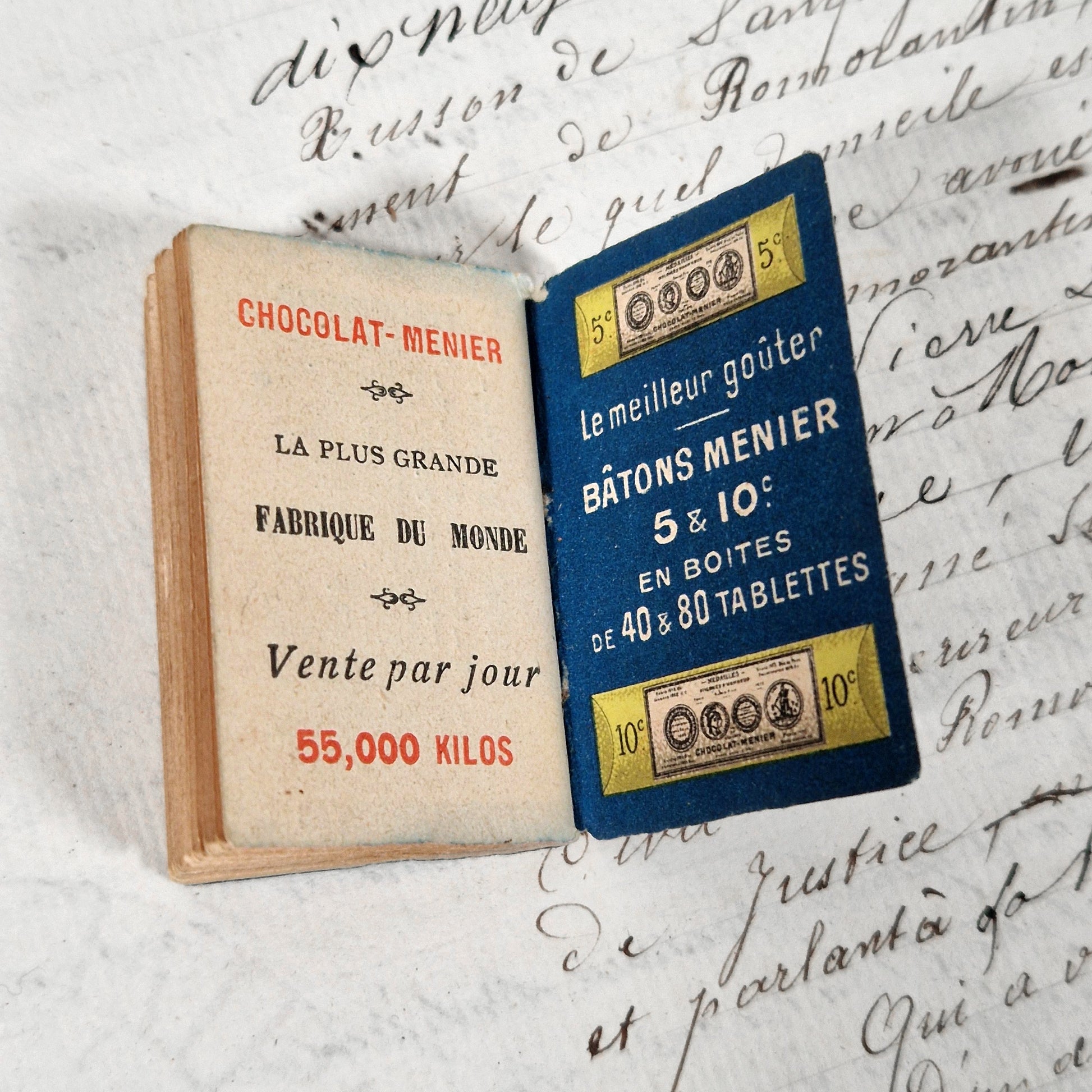 miniature advertising calendar menier 1903