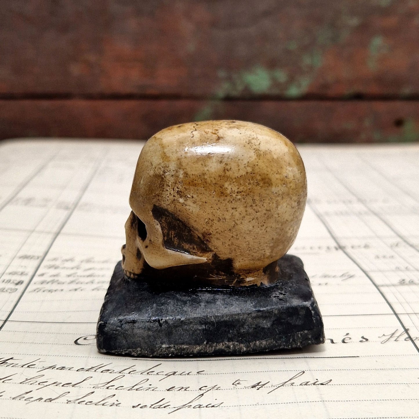miniature skull hand painted death head