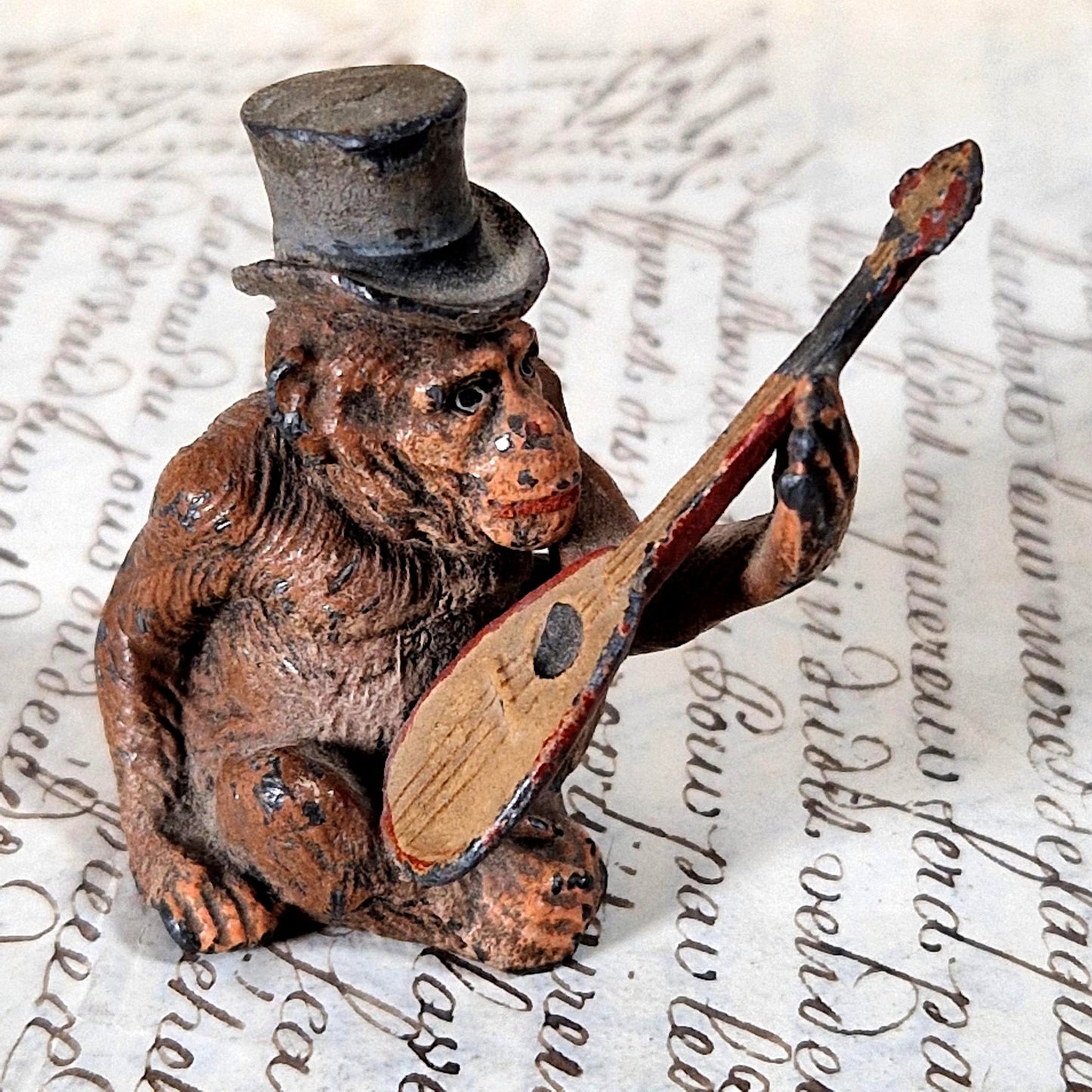 mk signed antique monkey