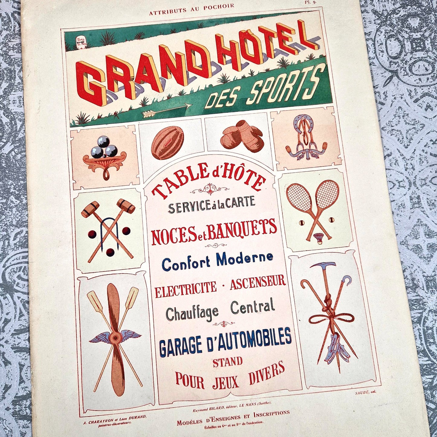 modele enseigne hotellerie art nouveau