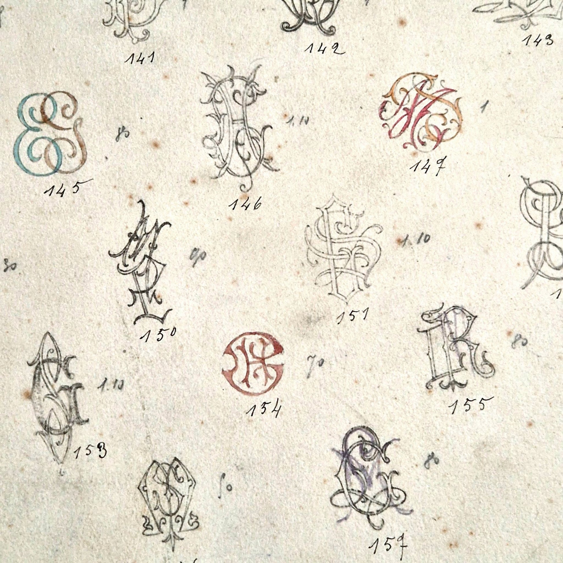 modele monogramme dessin ancien