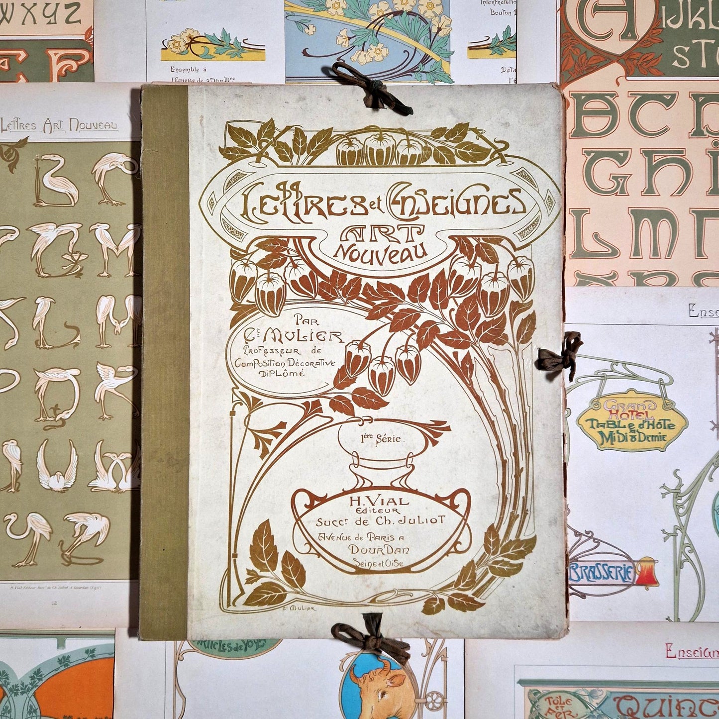 modeles enseignes lettres art nouveau