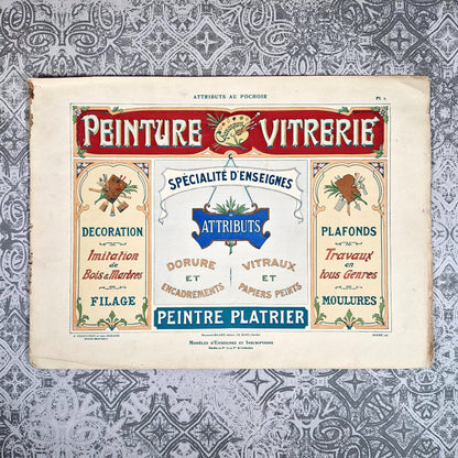 modeles enseignes peinture vitrerie 1900