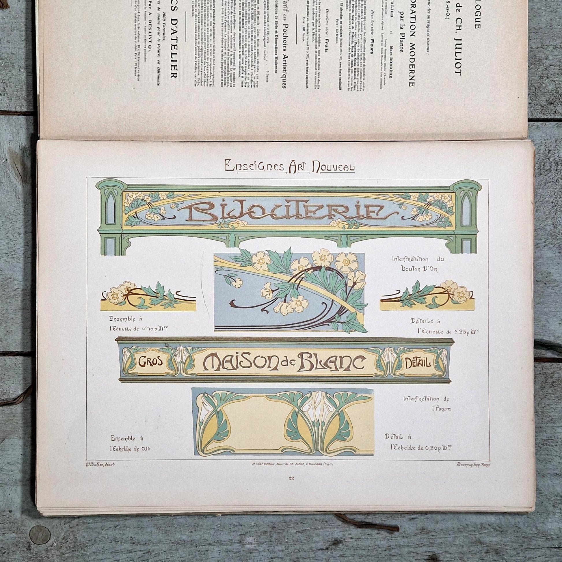 modeles lettrage art nouveau