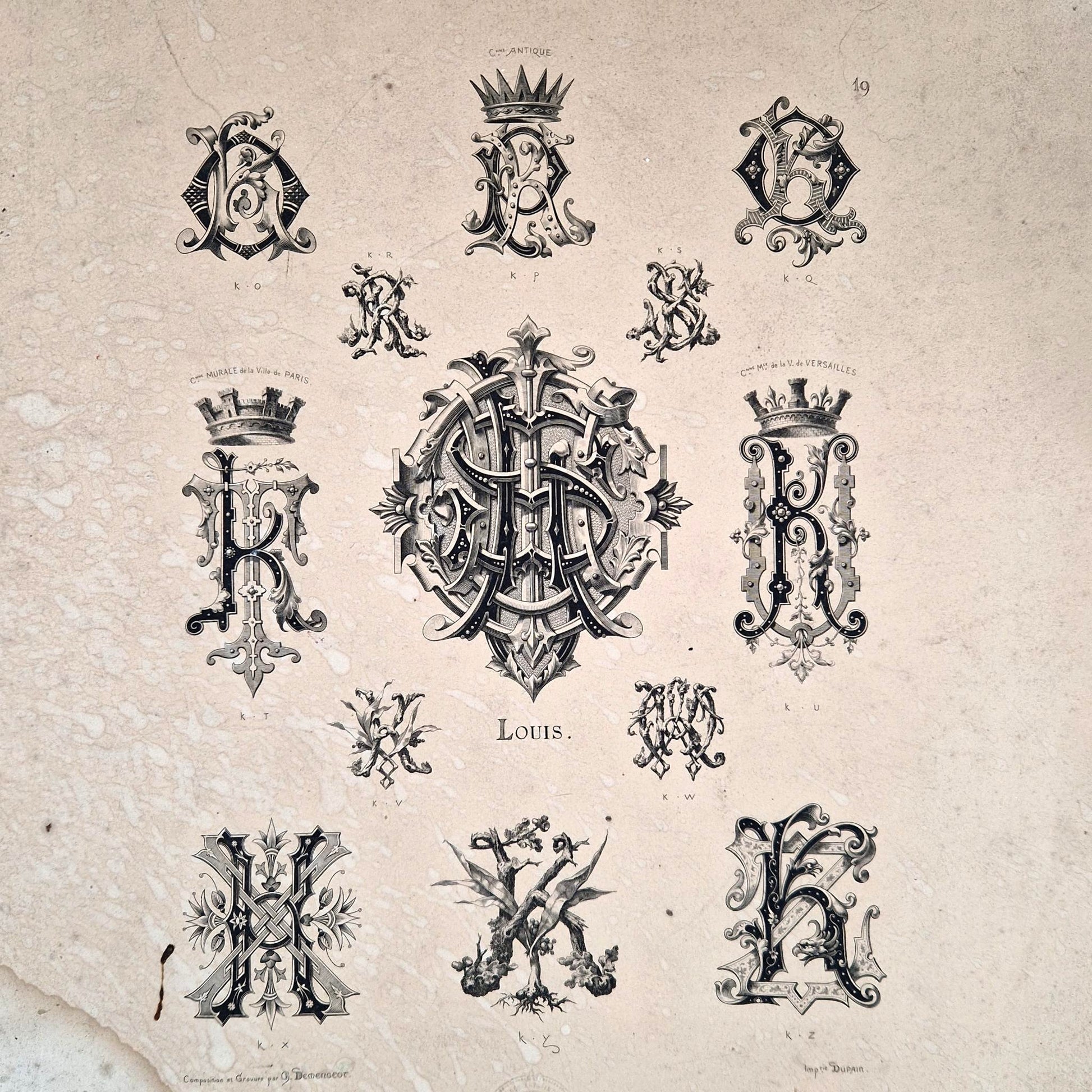 monogrammes et chiffres anciens