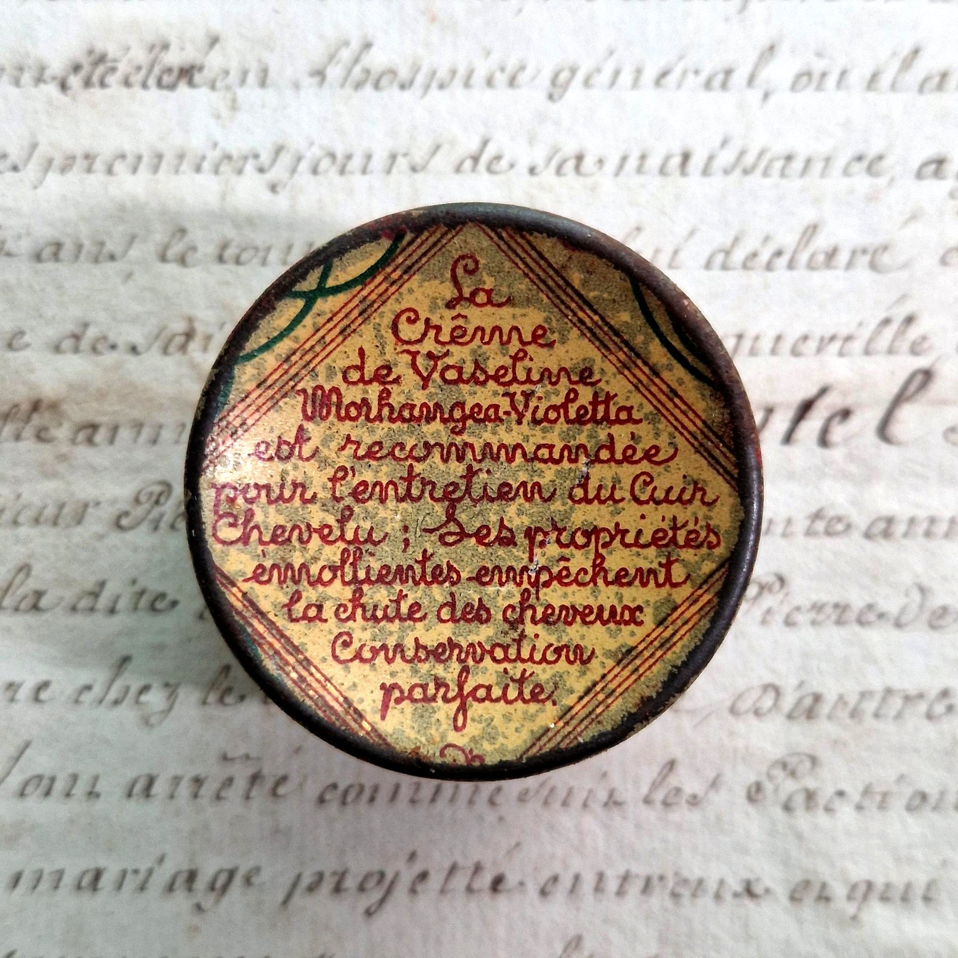 morhange violet cream tin paris