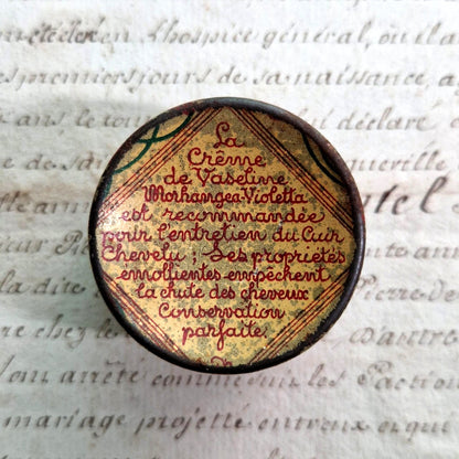 morhange violet cream tin paris