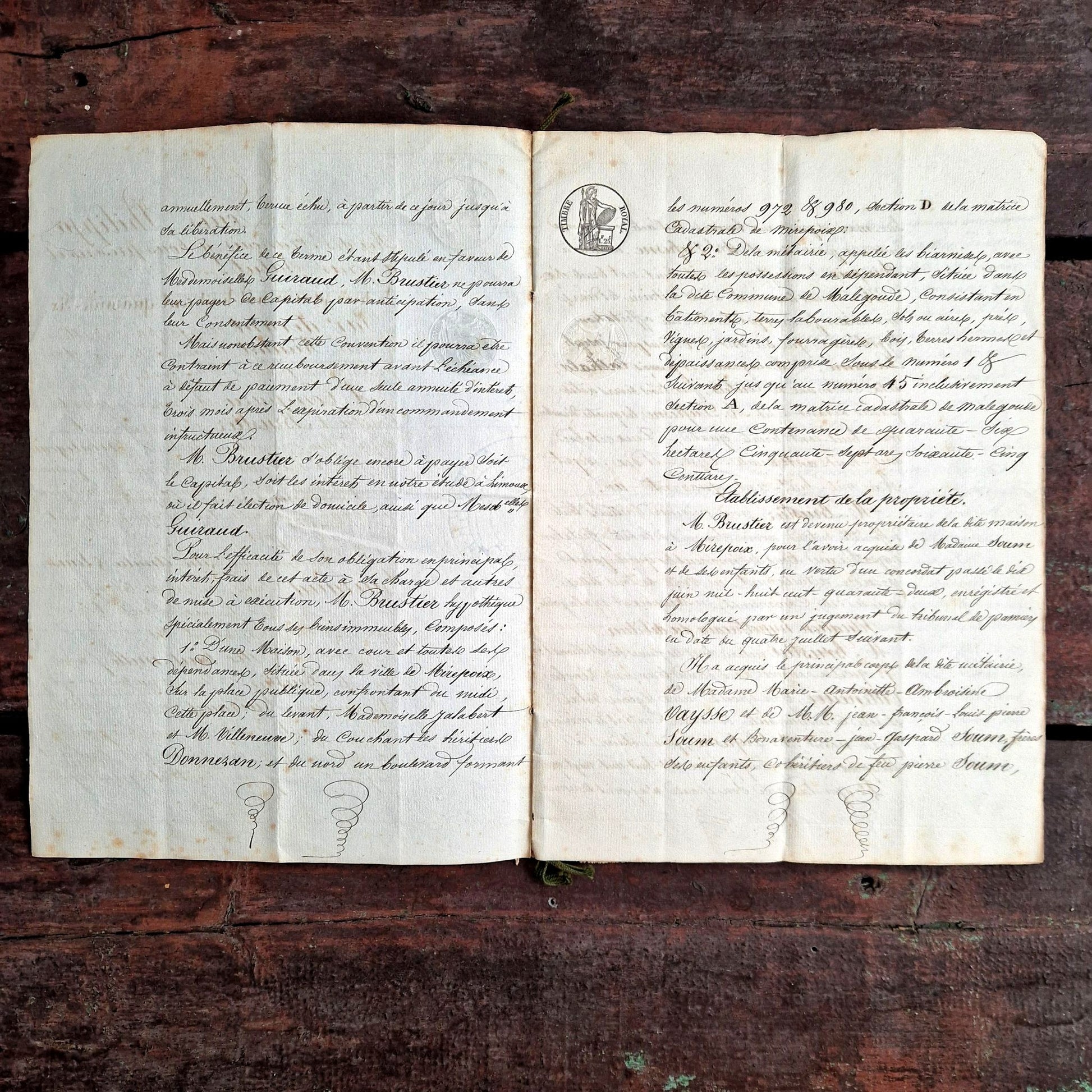 notarial deed louis-philippe limoux 1846 front