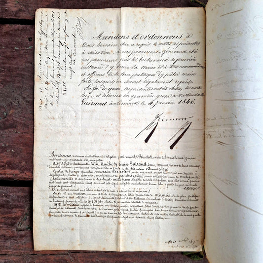 notarial document XIXe manuscript