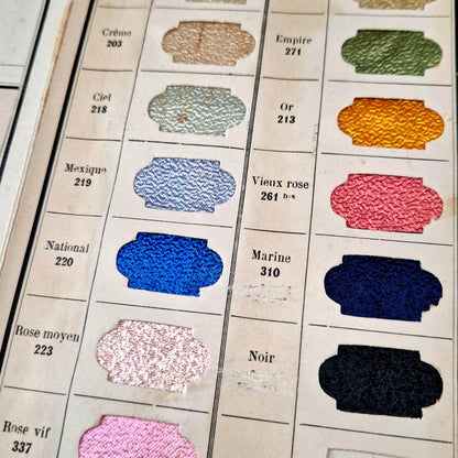 nuancier mercerie ancienne rubans couleurs