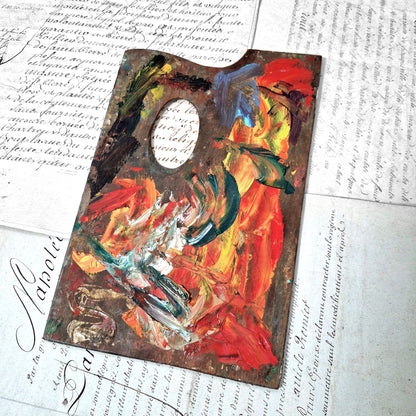 oil color painter palette old
