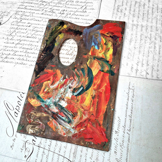 oil color painter palette old