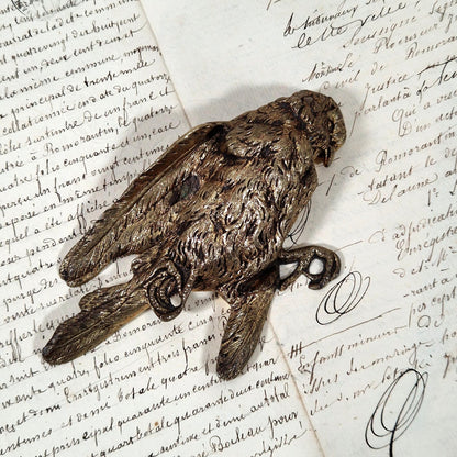 oiseau mort bronze ancien