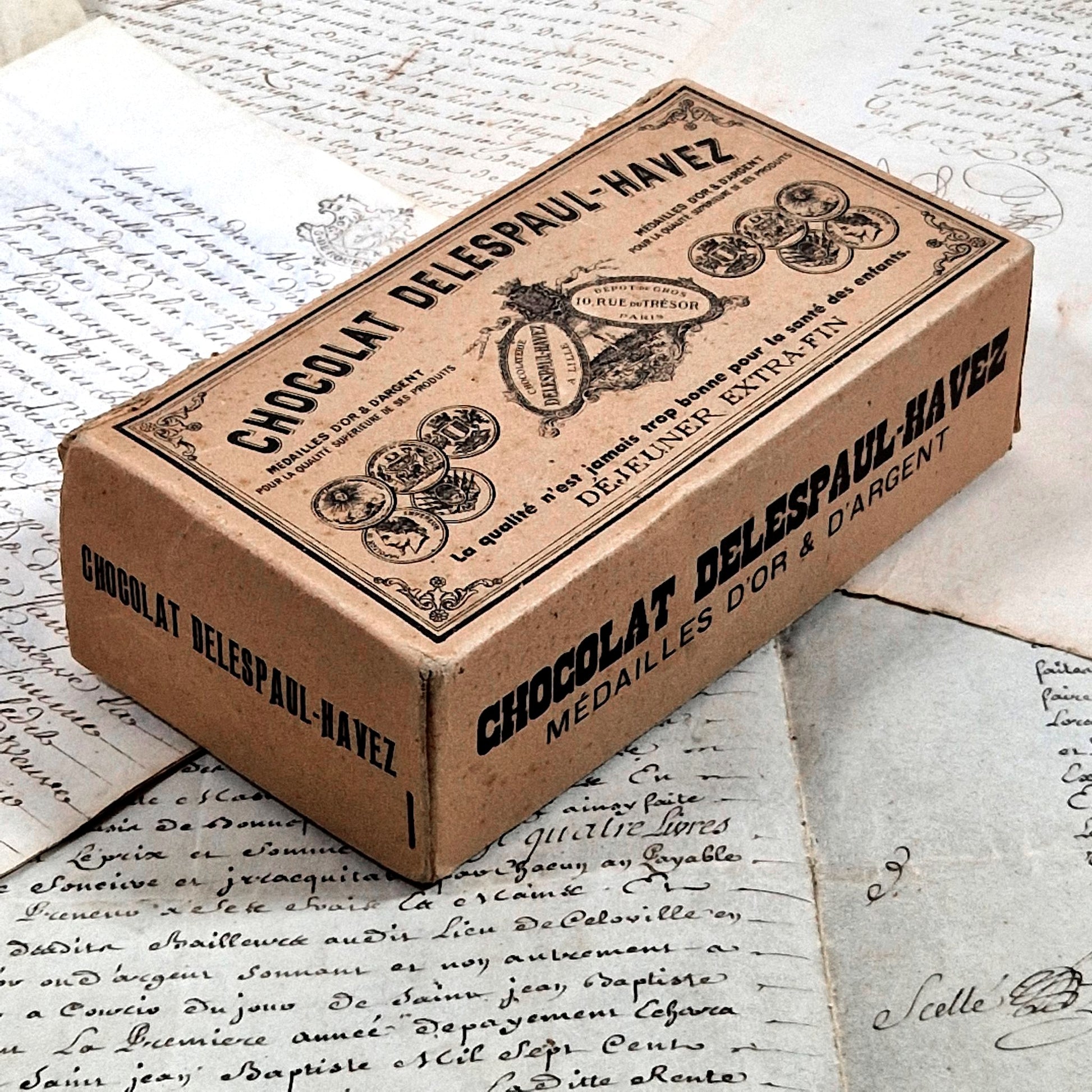 old chocolate advertising box france