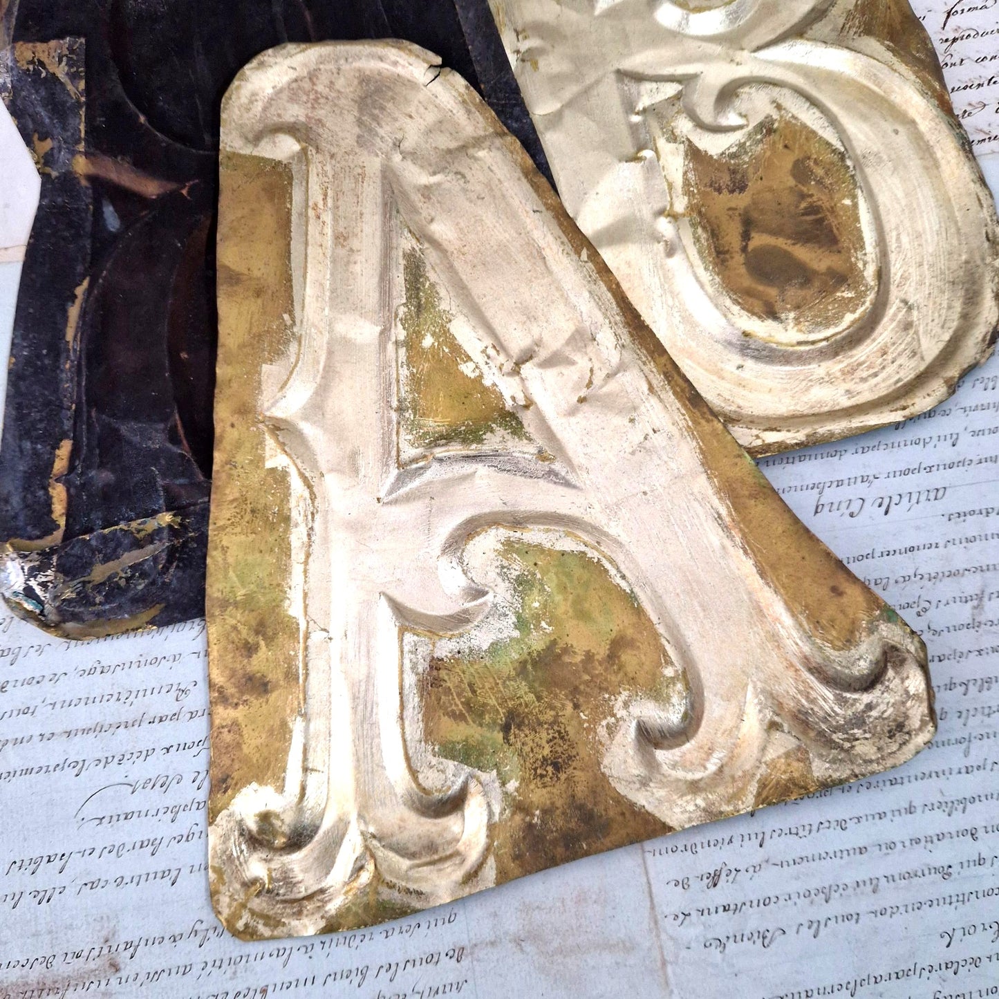 old debossed copper sign