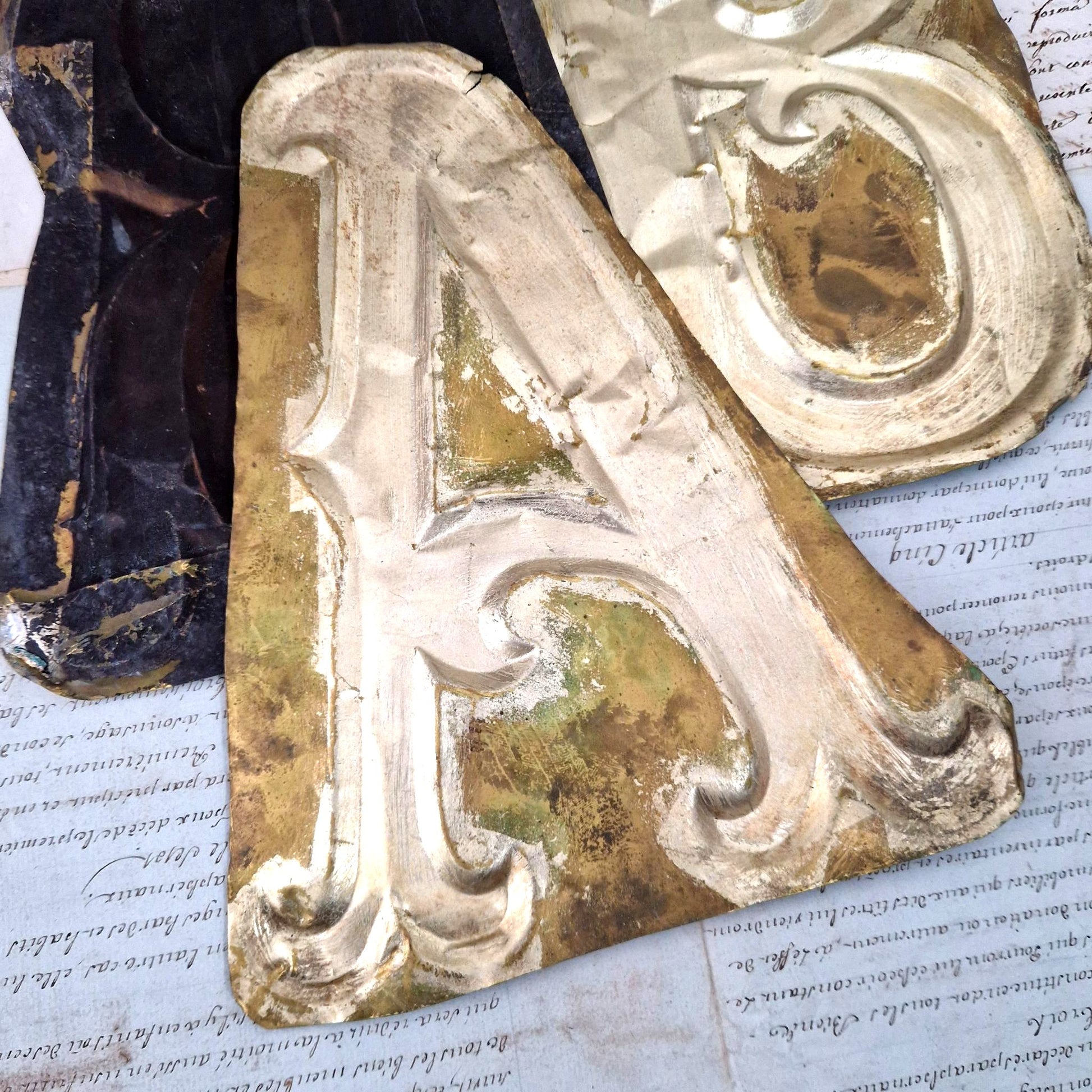 old debossed copper sign