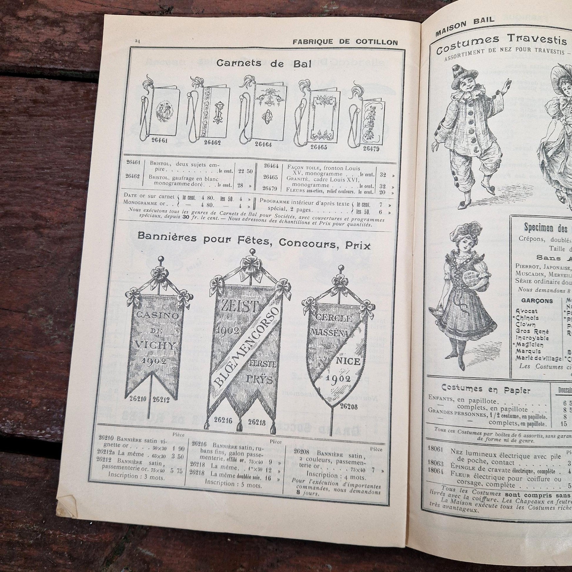 old french ball and carnival catalogue