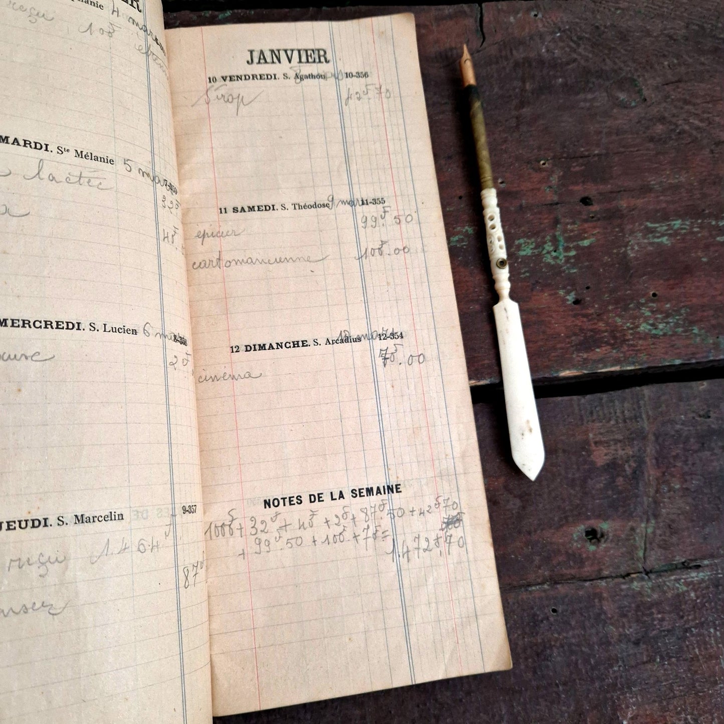 old french calendar notebook