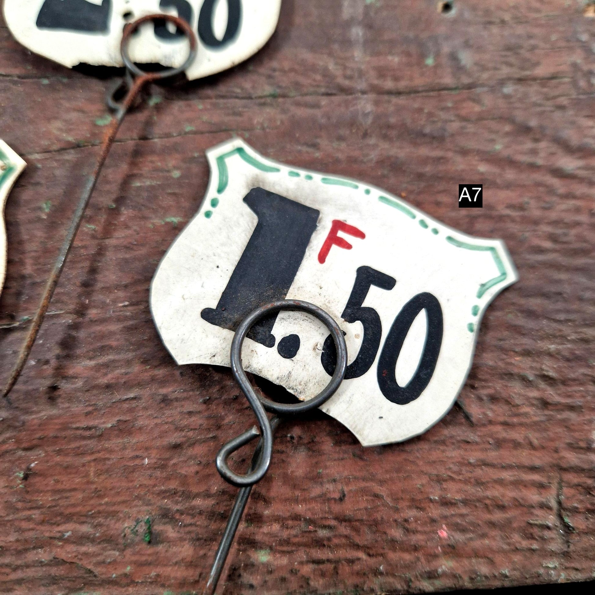 old french store display tag