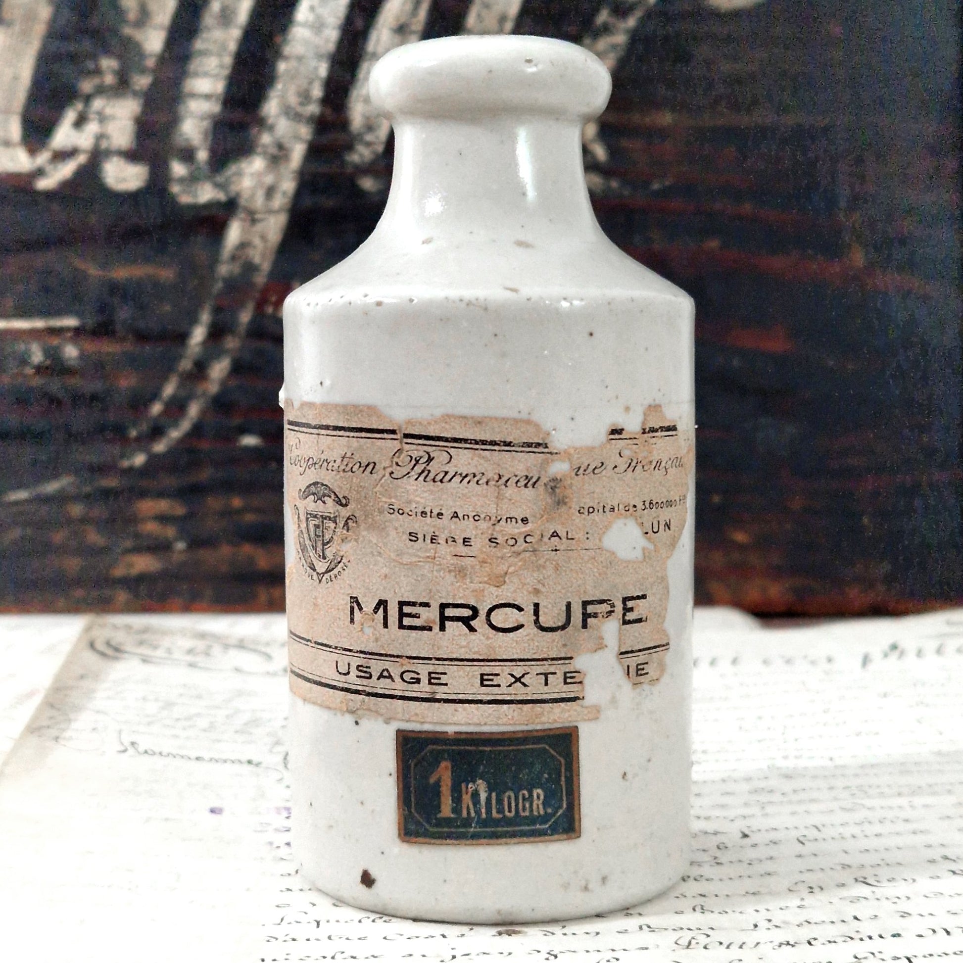 old medicine flask mercury paris