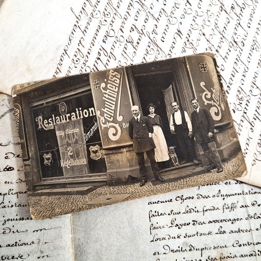 old photo restaurant facade typography