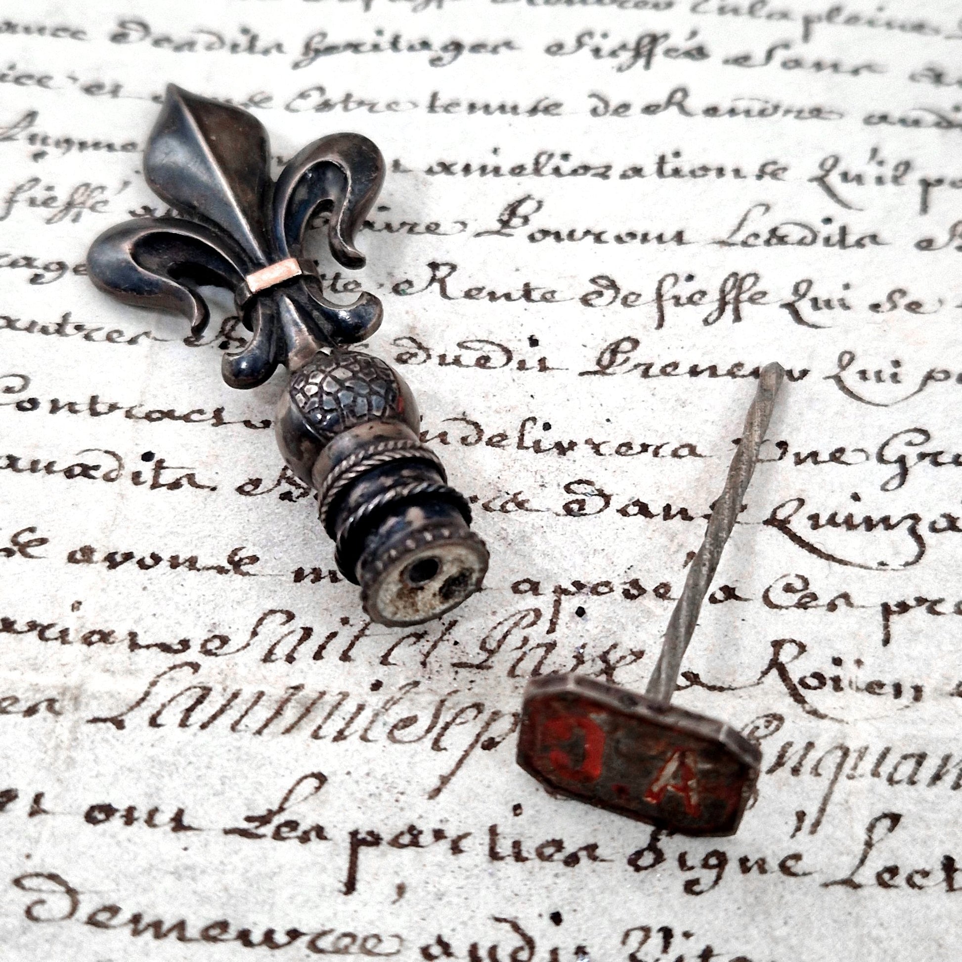 old wax stamp c a monogram