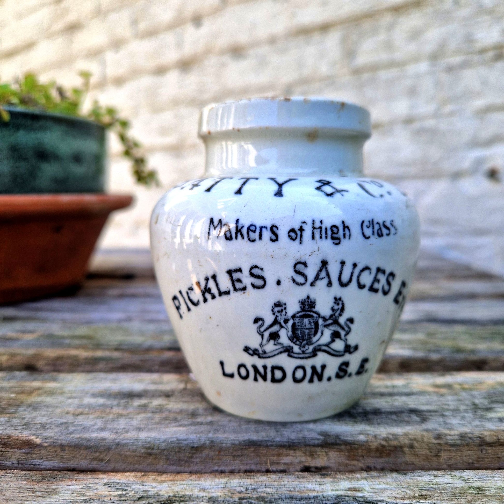 old English pickles jar pot Batty and Co
