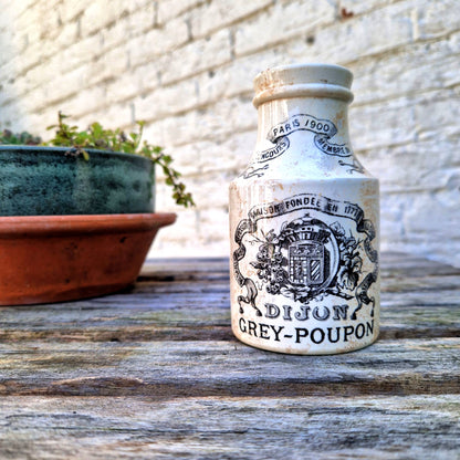 old mustard pot ceramic Grey Poupon