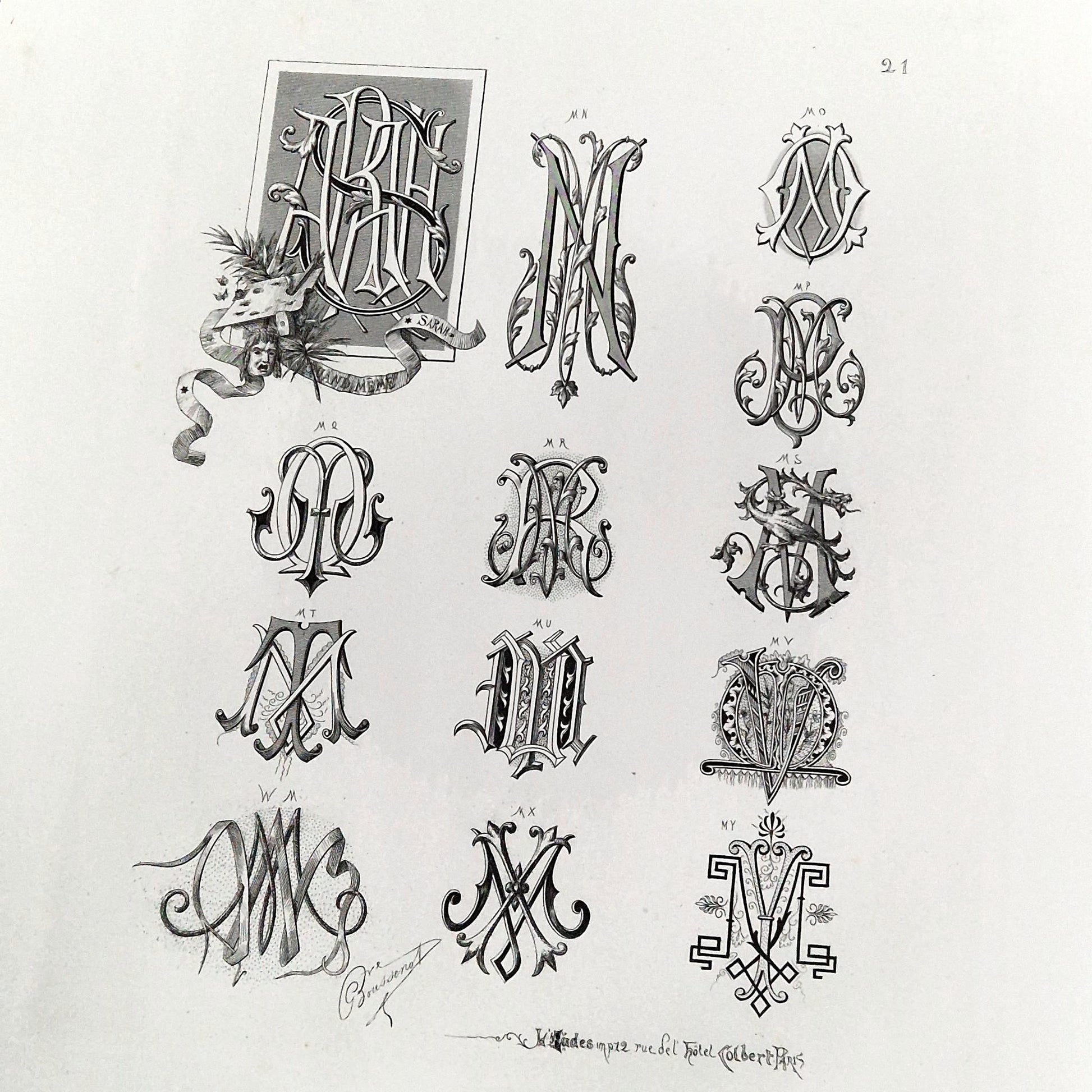 ornamental initials lettering album