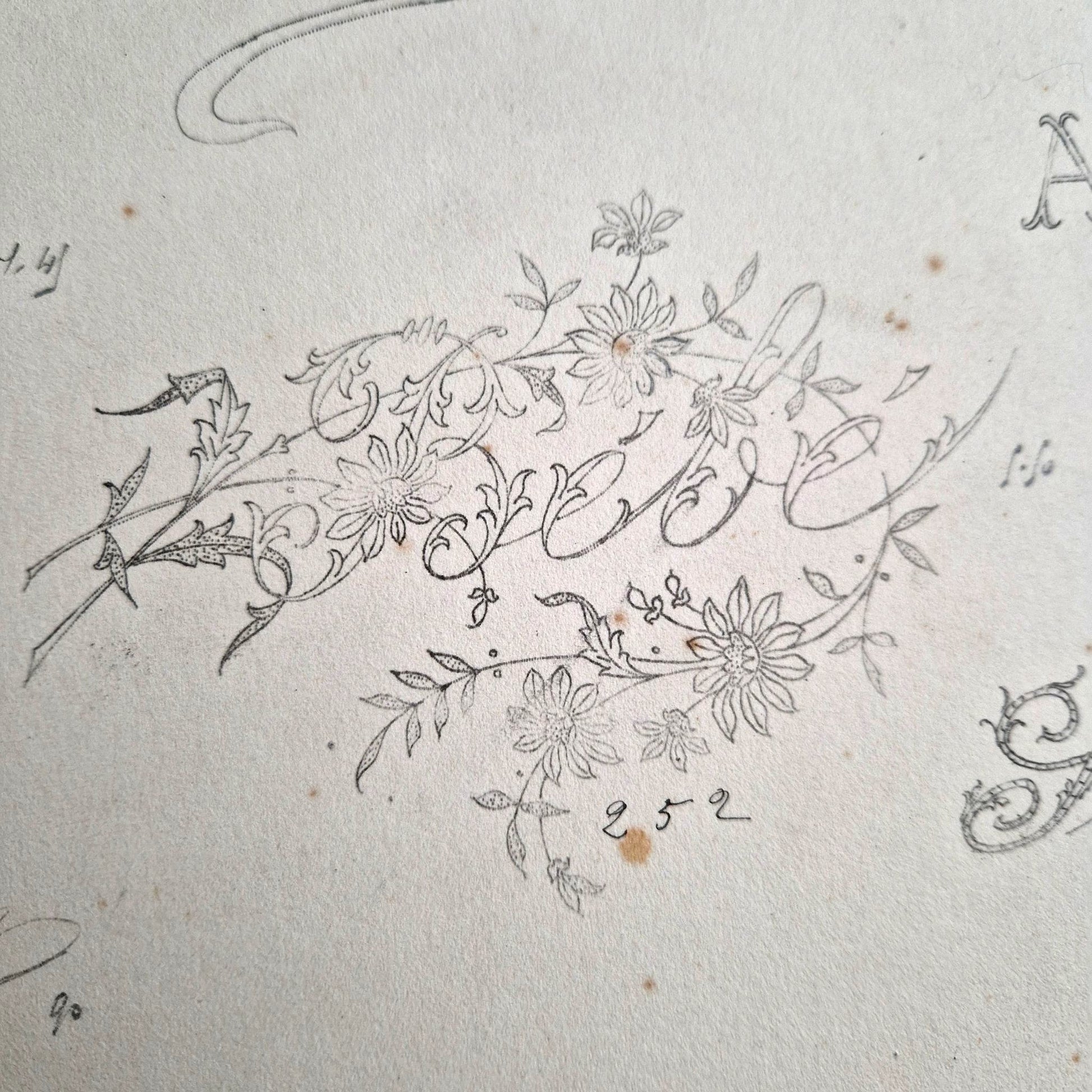 ornamental monogram drawing album