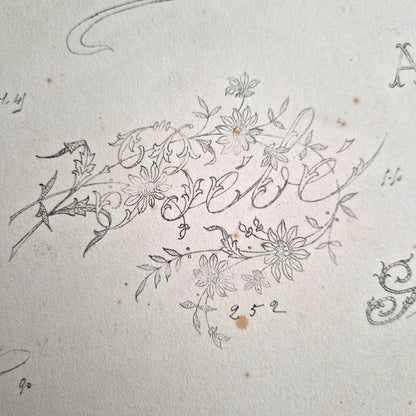 ornamental monogram drawing album