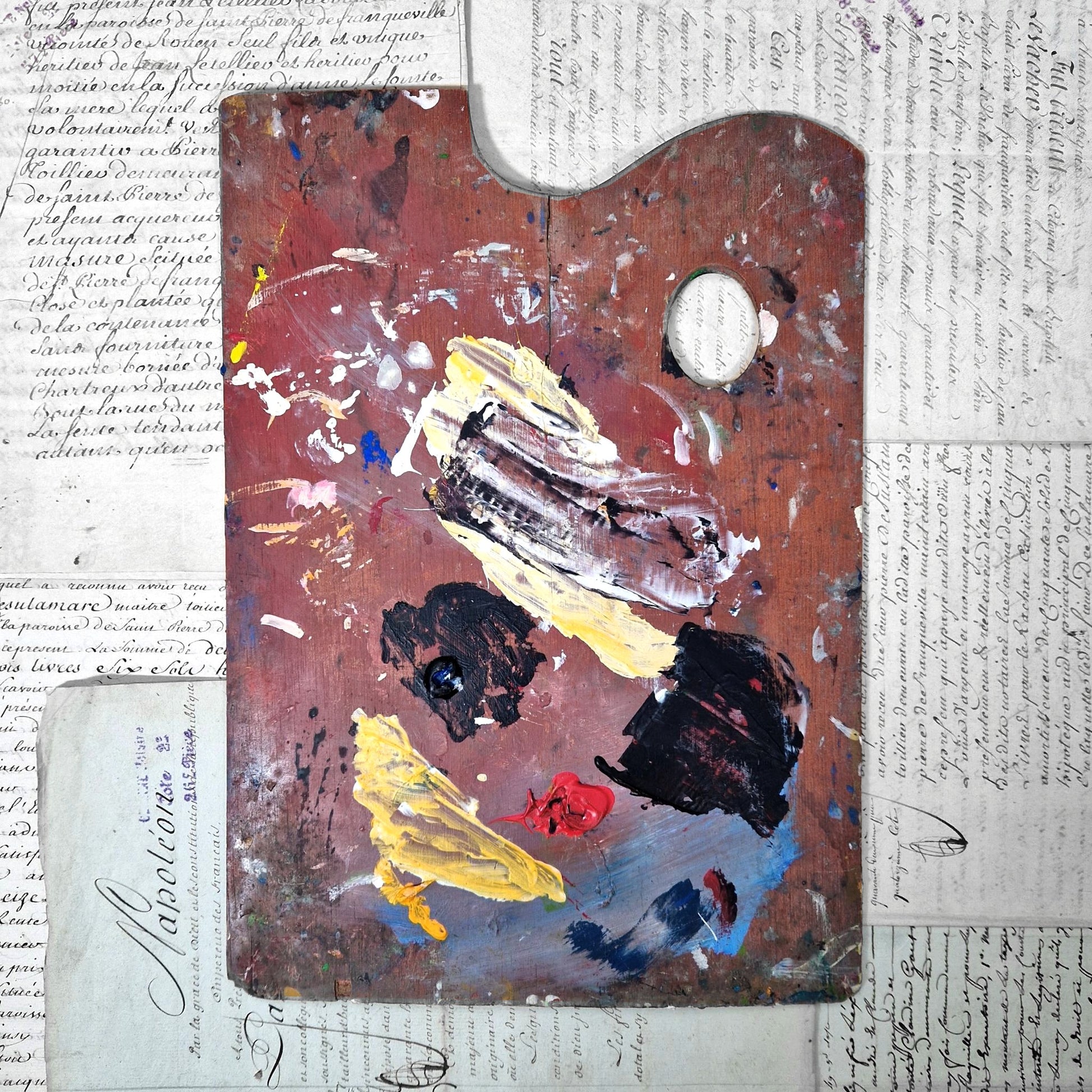 palette ancienne patine pigments relief